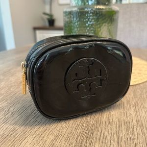 Tory Burch Black Patent Makeup Case